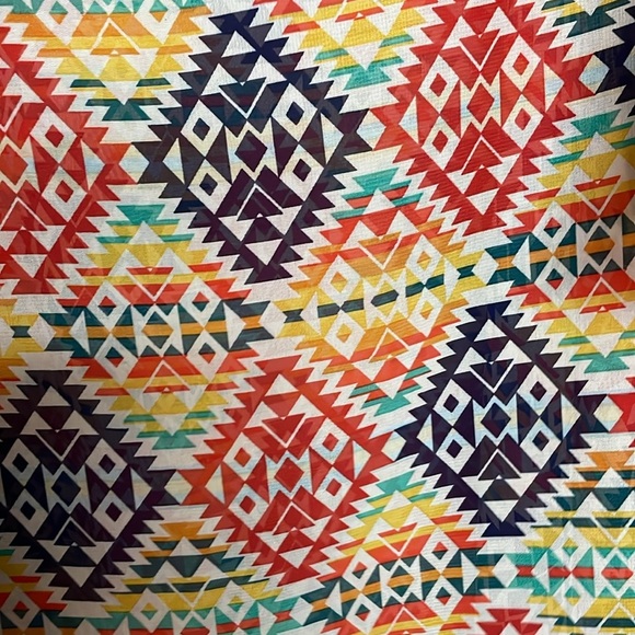 LuLaRoe size Medium Colorful Aztec Patterned Sheer lightweight waterfall Kimono - Picture 4 of 6